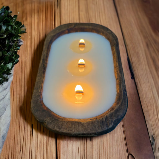 Wood Wick Dough Bowl Candle